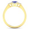 Image 4 : 14KT Yellow Gold 1.09ctw Tanzanite and Diamond Ring