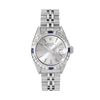 Rolex Ladies Stainless Steel Sapphire And Diamond Bezel Date Watch