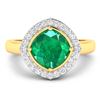 Image 3 : 14KT Yellow Gold 2.07ctw Zambian Emerald and Diamond Ring