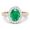 Image 3 : 14KT Yellow Gold 1.53ctw Zambian Emerald and Diamond Ring