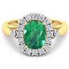 Image 3 : 14KT Yellow Gold 1.74ct Zambian Emerald and Diamond Ring