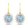 14KT Yellow Gold 2.56ctw Aquamarine and Diamond Earrings