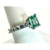 Breathtaking White Gold Plate 2.5 Ct Emerald Cut Moissanite Ring