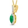 Image 2 : 14KT Yellow Gold 1.65ctw Zambian Emerald and Diamond Pendant