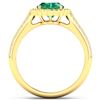 Image 4 : 14KT Yellow Gold 1.53ct Zambian Emerald and Diamond Ring