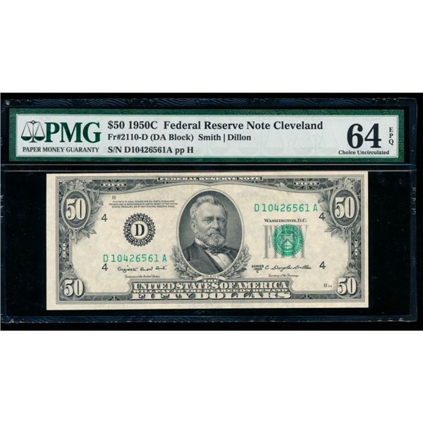 1950C $50 Cleveland FRN PMG 64EPQ