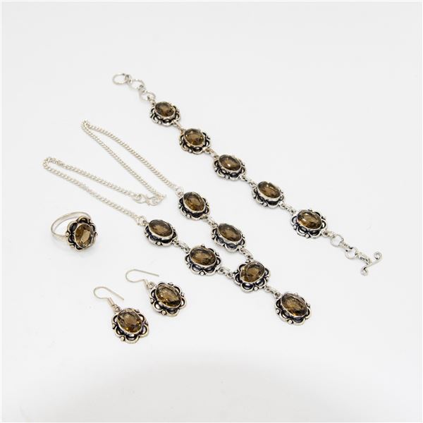 Lovely 4 Piece 287 Ct Topaz Jewelry Set