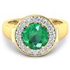 Image 2 : 14KT Yellow Gold 1.8ct Zambian Emerald and Diamond Ring