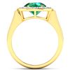 Image 4 : 14KT Yellow Gold 1.8ct Zambian Emerald and Diamond Ring