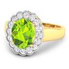 Image 2 : 14KT Yellow Gold 2.3ctw Peridot and Diamond Ring