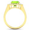 Image 4 : 14KT Yellow Gold 2.3ctw Peridot and Diamond Ring