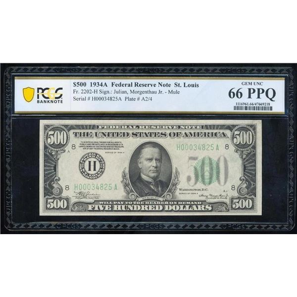 1934A $500 St Louis FRN PCGS 66PPQ