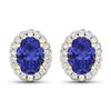 14KT Yellow Gold 1.24ctw Tanzanite and Diamond Earrings