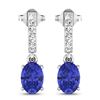 14KT White Gold 1.24ctw Tanzanite and Diamond Earrings