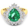 Image 2 : 14KT Yellow Gold 2.85ctw Zambian Emerald and Diamond Ring