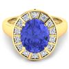 Image 2 : 14KT Yellow Gold 3.43ct Tanzanite and Diamond Ring