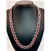 14 Kt White Gold Plated Huge 98.3 Gram Simulated Ruby Diamond Tennis Necklace