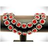 Image 5 : 14 Kt White Gold Plated Huge 98.3 Gram Simulated Ruby Diamond Tennis Necklace