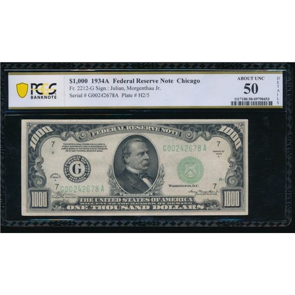 1934A $1000 Chicago FRN PCGS 50