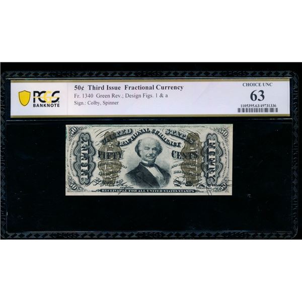 50 Cent Third Issue Fractional PCGS 63