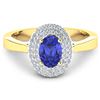 14KT Yellow Gold 0.75ct Tanzanite and Diamond Ring