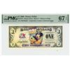 2009 $1 Mickey and Pluto Disney Dollar PMG 67EPQ