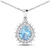 14KT White Gold 2.3ctw Aquamarine and Diamond Pendant