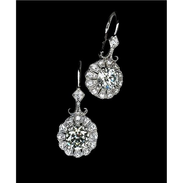 Stunning 4.25 Cwt. White Ice Blue Fire Moissanite Earrings
