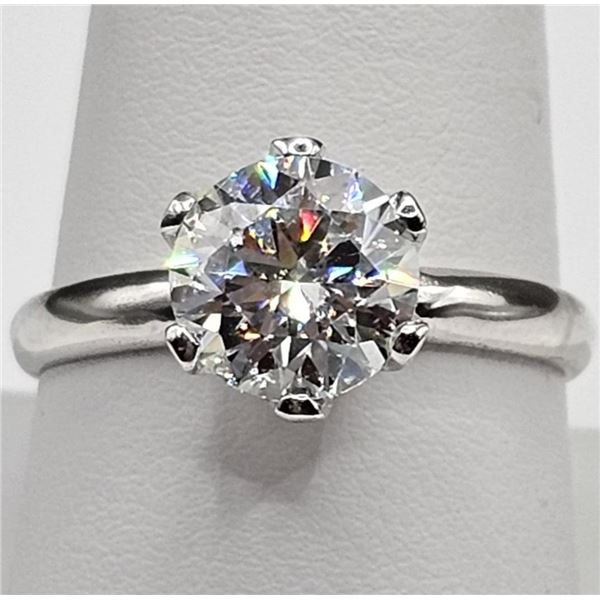 Ladies 14 K White Sparkling 5 Ct White Simulated Lab Diamond Ring