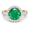 Image 3 : 14KT Yellow Gold 2.75ctw Zambian Emerald and Diamond Ring