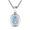 Image 3 : 14KT White Gold 0.96ct Aquamarine and Diamond Pendant with Chain