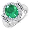 14KT White Gold 3.14ct Zambian Emerald and Diamond Ring