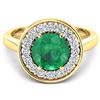Image 2 : 14KT Yellow Gold 1.8ct Zambian Emerald and Diamond Ring