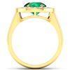 Image 4 : 14KT Yellow Gold 1.8ct Zambian Emerald and Diamond Ring