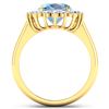 Image 4 : 14KT Yellow Gold 2.9ctw Aquamarine and Diamond Ring