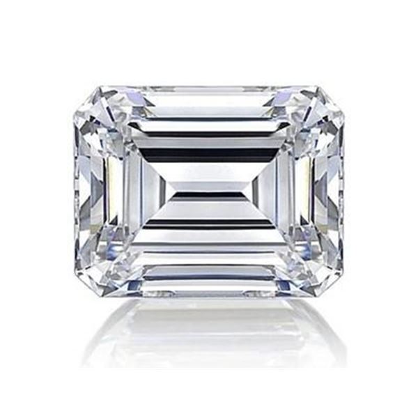 3.09 Ct Certified VS1 White F Lab Grown Emerald Cut Diamond Solitaire