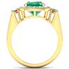 Image 4 : 14KT Yellow Gold 2.07ct Zambian Emerald and Diamond Ring