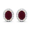 Image 1 : 14KT Yellow Gold 3ctw Ruby and Diamond Earrings