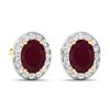 Image 3 : 14KT Yellow Gold 3ctw Ruby and Diamond Earrings