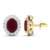 Image 4 : 14KT Yellow Gold 3ctw Ruby and Diamond Earrings