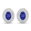 14KT White Gold 0.76ctw Tanzanite and Diamond Earrings