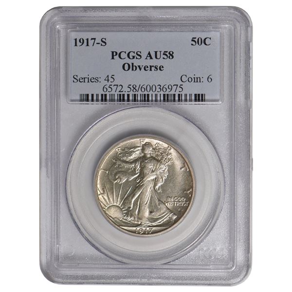 1917-S Walking Liberty Half Dollar PCGS AU58