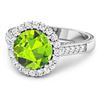 Image 2 : 14KT White Gold 2.6ctw Peridot and Diamond Ring