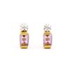 Plated 18KT Yellow Gold 1.04cts Amethyst and Diamond Earrings