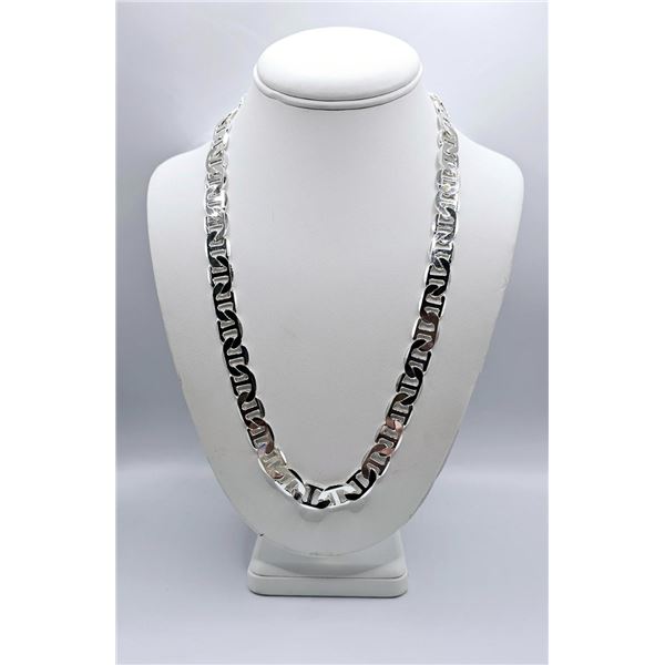 Huge 78.8 Gram Silver Plate Mariners Chain Necklace.