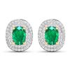 14KT Yellow Gold 1.12ctw Zambian Emerald and Diamond Earrings