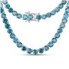 14KT White Gold 33.24ctw Blue Diamond Necklace