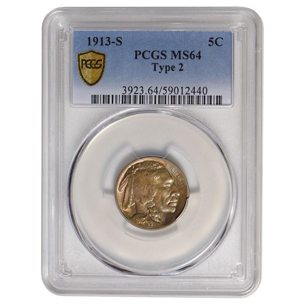 1913-S Buffalo Nickel Type ll PCGS MS64
