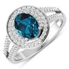 14KT White Gold 1.1ctw London Blue Topaz and Diamond Ring