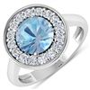 14KT White Gold 1.9ct Aquamarine and Diamond Ring